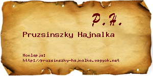 Pruzsinszky Hajnalka névjegykártya