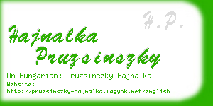 hajnalka pruzsinszky business card